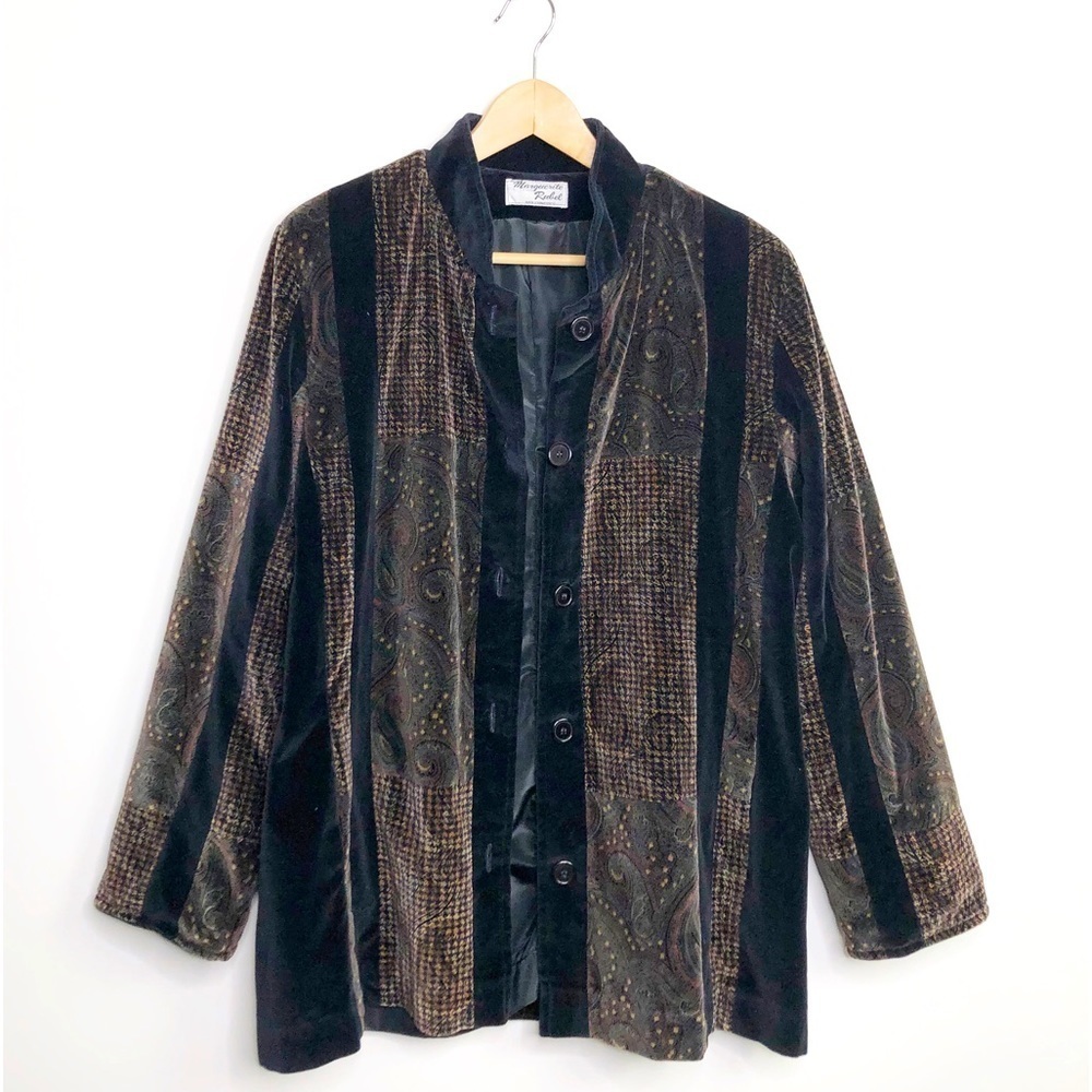 MARGUERITE Rubel San Francisco J L de Ball Velvet vintage paisley velvet coat